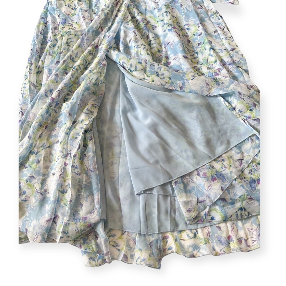 NWT Eywasouls Malibu | Lara Long Sleeve Dress., blue floral, Size M/L - Picture 13 of 16